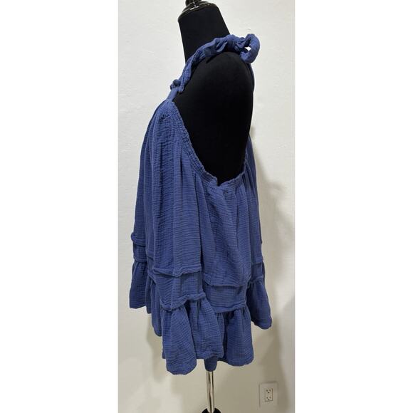 FREE PEOPLE Fleur Mini Dress Size Small in Blue - Picture 6 of 8